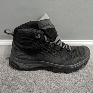 Womens Salomon Outline Mid GTX 404844 Waterproof Hiking Boots Sz 9.5 Black